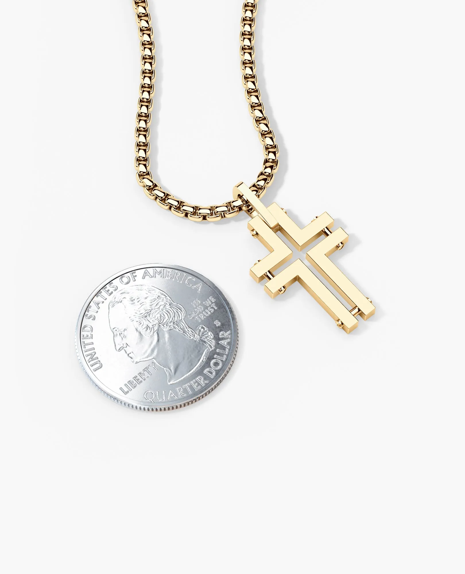 Ready to Ship - MINIMALIST Cross Pendant in 14k Yellow Gold