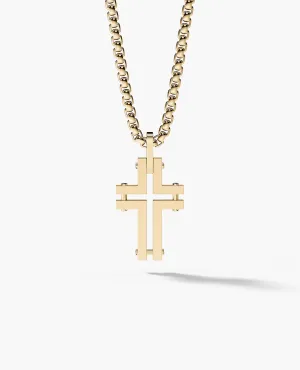 Ready to Ship - MINIMALIST Cross Pendant in 14k Yellow Gold