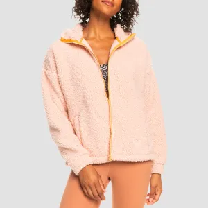 Roxy Sherpa Jacket Peach Whip - Womens