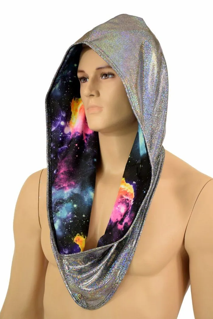 Silver & Galaxy Reversible  Infinity Festival Hood