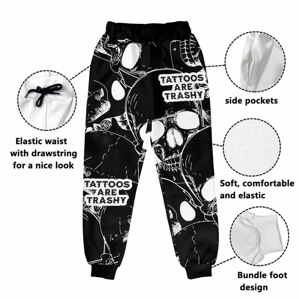 Skull Head Tattoos Are Trashy Elastic Casual Pants