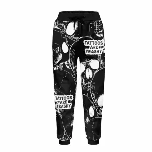 Skull Head Tattoos Are Trashy Elastic Casual Pants