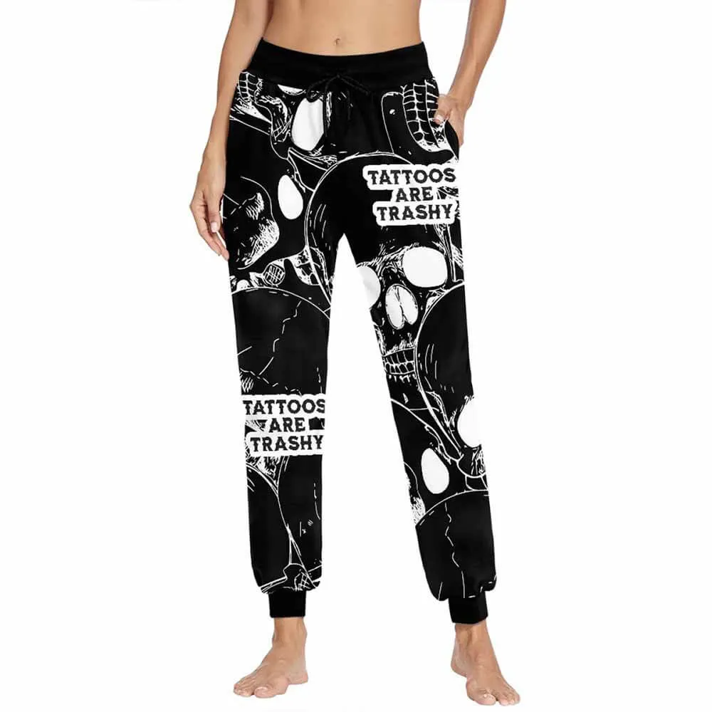 Skull Head Tattoos Are Trashy Elastic Casual Pants