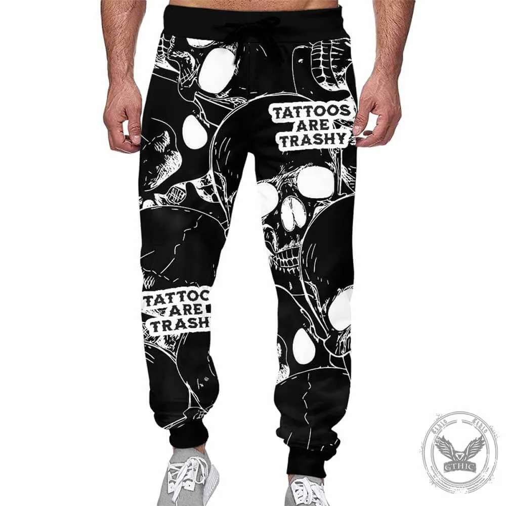 Skull Head Tattoos Are Trashy Elastic Casual Pants