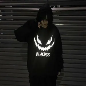 Streetwear pullover Reflector Printed Mens Hoodie