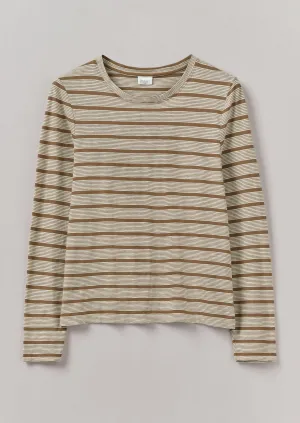 Stripe Crew Neck Tee | Ecru/Partridge