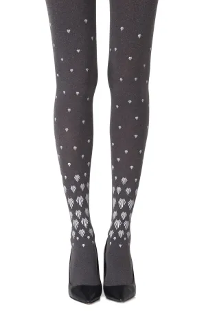 Stunning Grey Shell Prints 120 Denier Opaque Heather Brown Tights