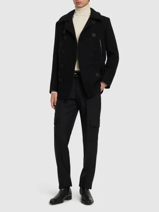 Tom Ford   Japanese Melton wool blend peacoat 