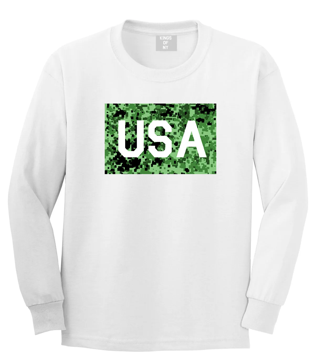 USA Digital Camo Army Mens Long Sleeve T-Shirt