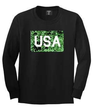 USA Digital Camo Army Mens Long Sleeve T-Shirt
