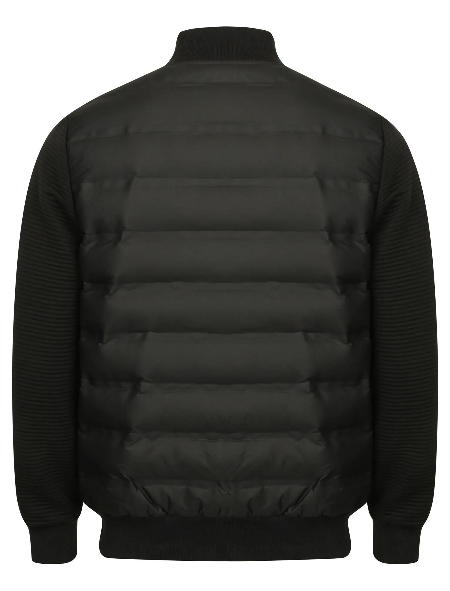 Verde Quilted Bomber Jacket with Jersey Sleeves in Black - Dissident