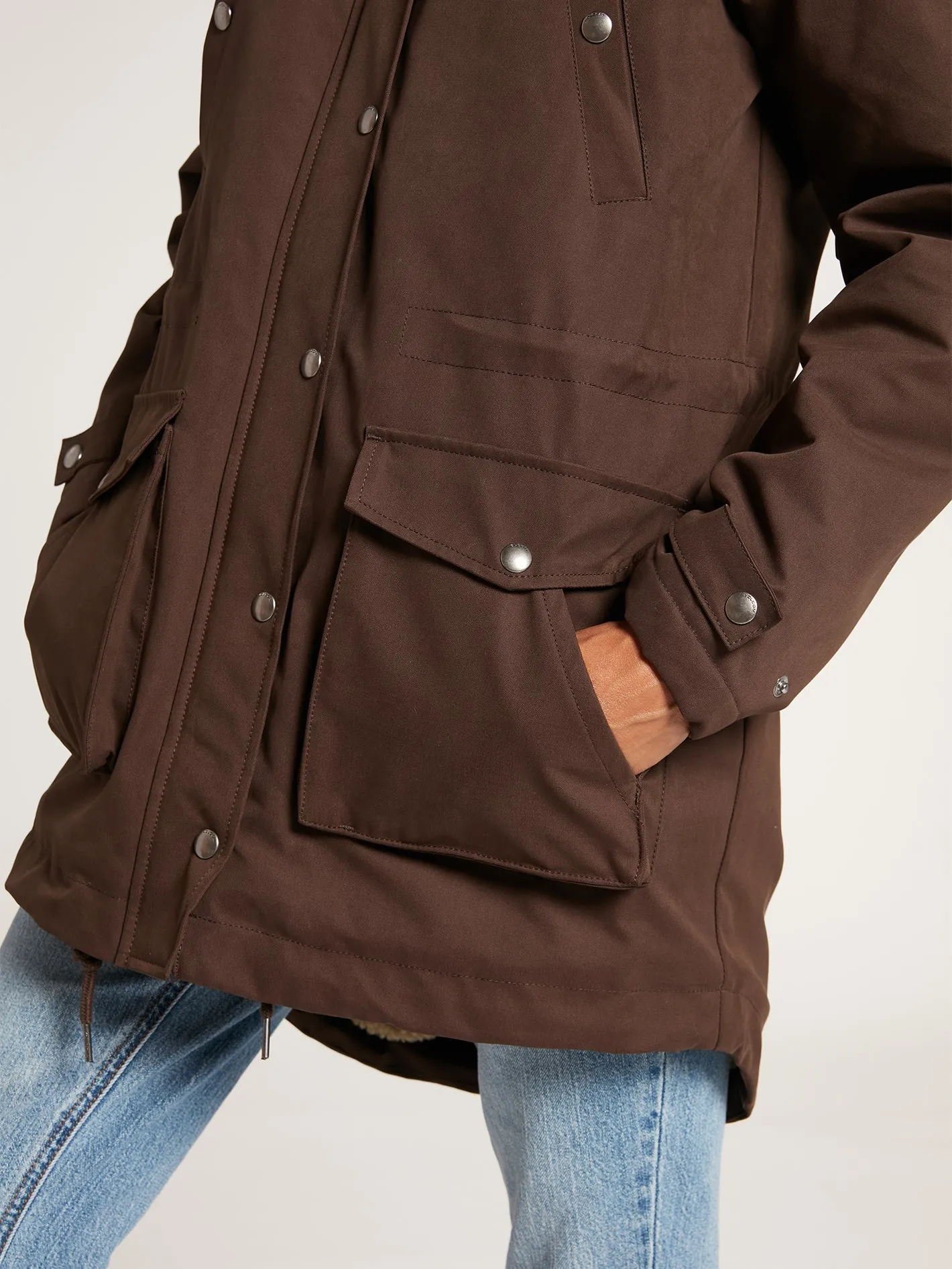 Walk On By 5K Parka Jacket - Dark Brown