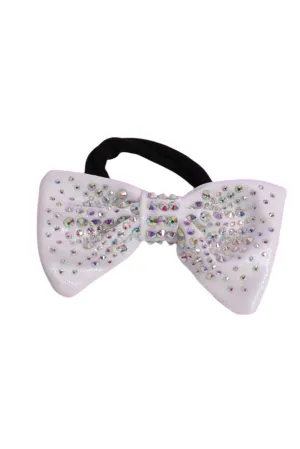 White Pearl Mystique Crystal Hair Bow