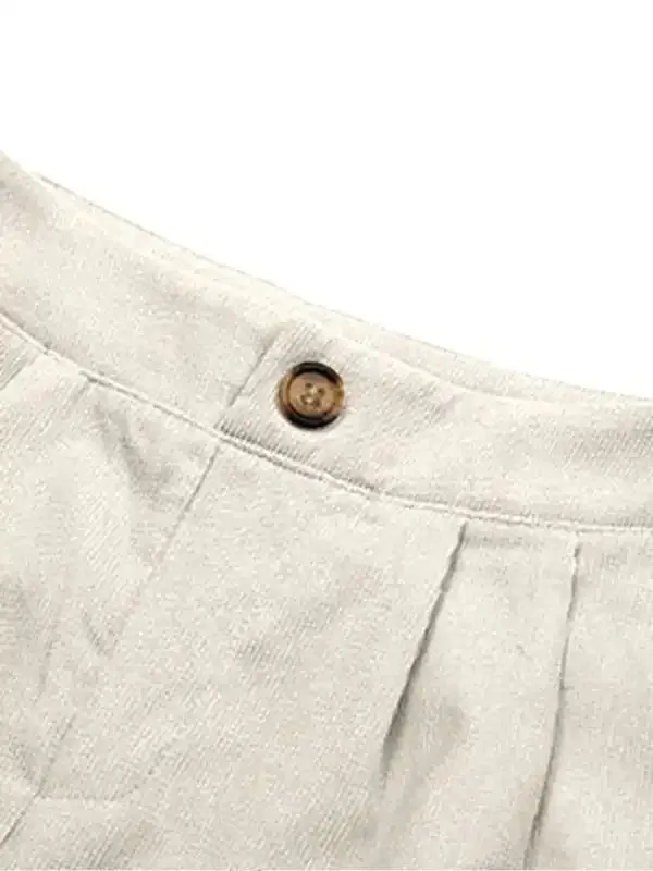 Women’s Solid Color High Waist Wide Leg Corduroy Pants